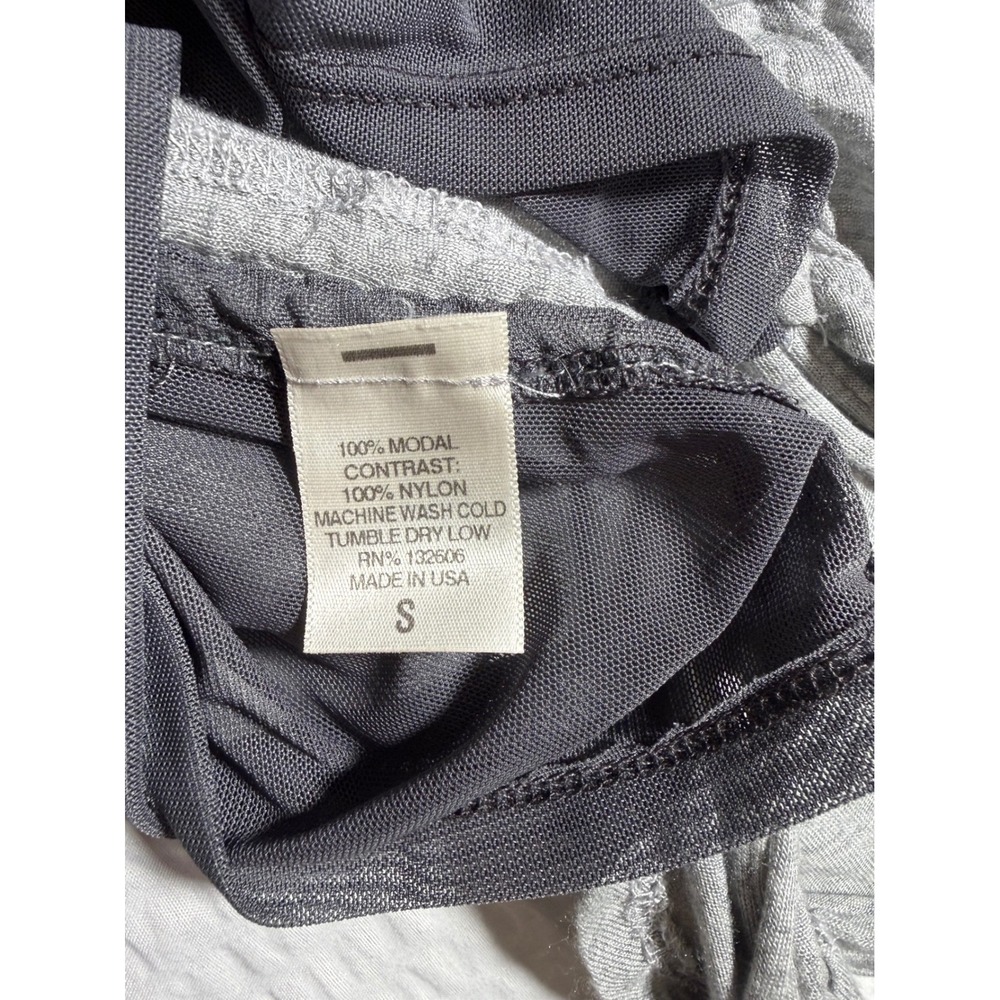 Woodleigh Grey Ruched Drawstring Racerback Tank Top Mesh Back Small - Picture 5 of 6